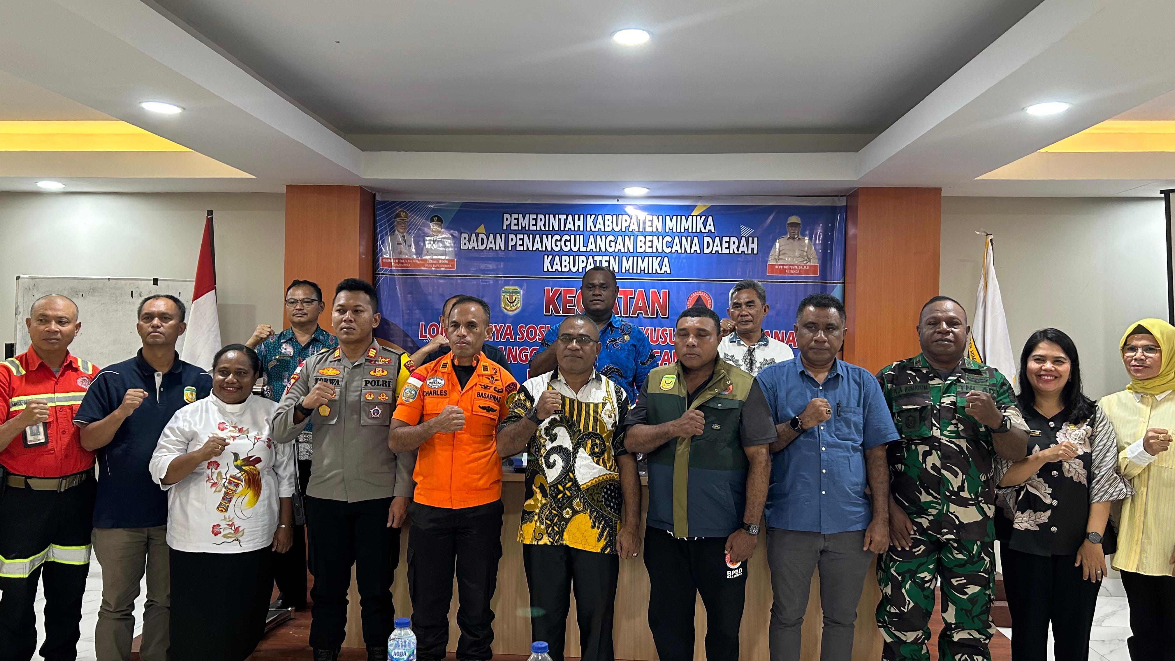 BPBD Kabupaten Mimika Gelar Sosialisasi Penyusunan Rencana Penanggulangan Bencana (RPB)