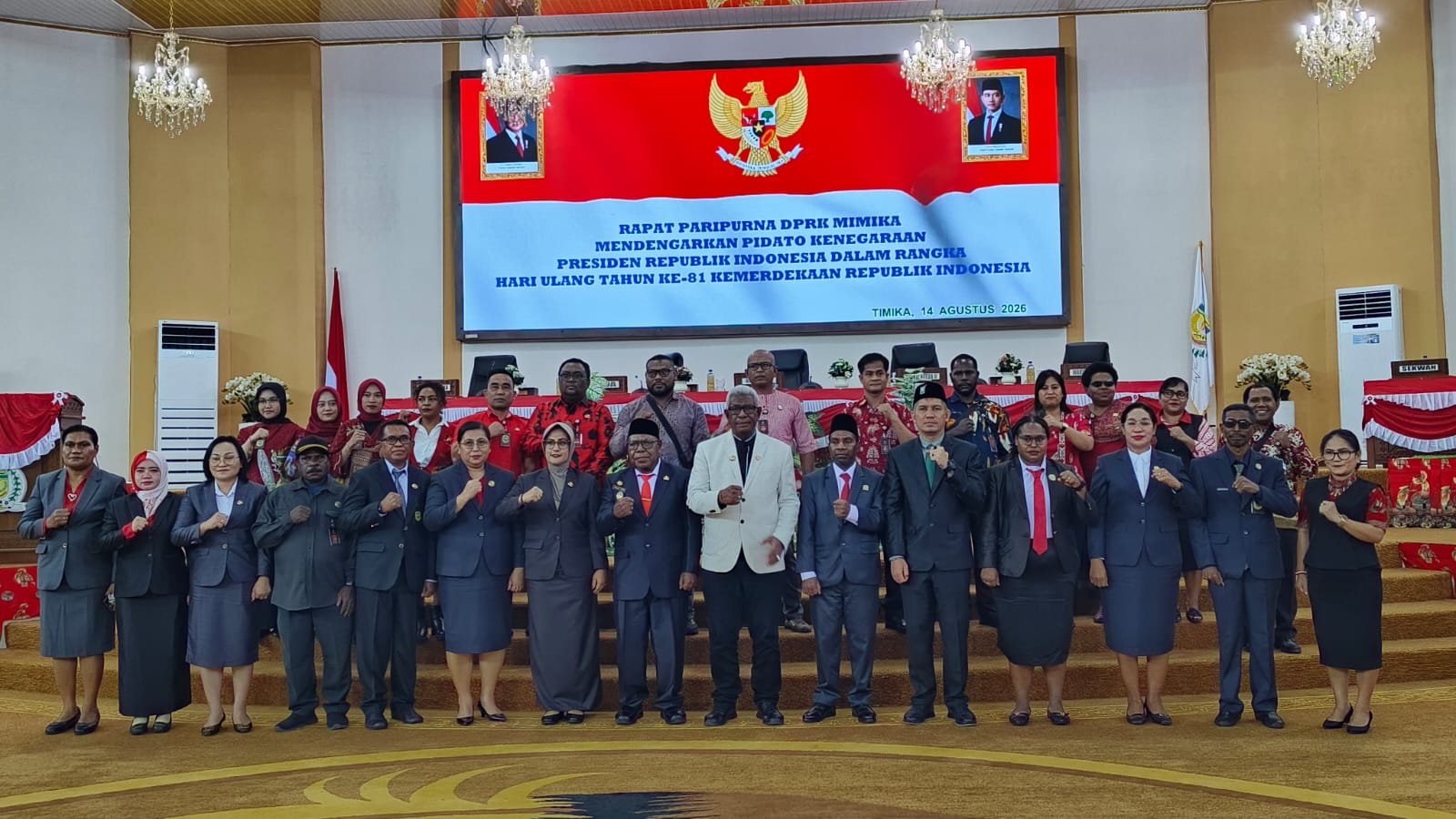 DPRK Mimika Gelar Rapat Paripurna, Dengarkan Pidato Kenegaraan Presiden Jelang HUT ke-81 RI