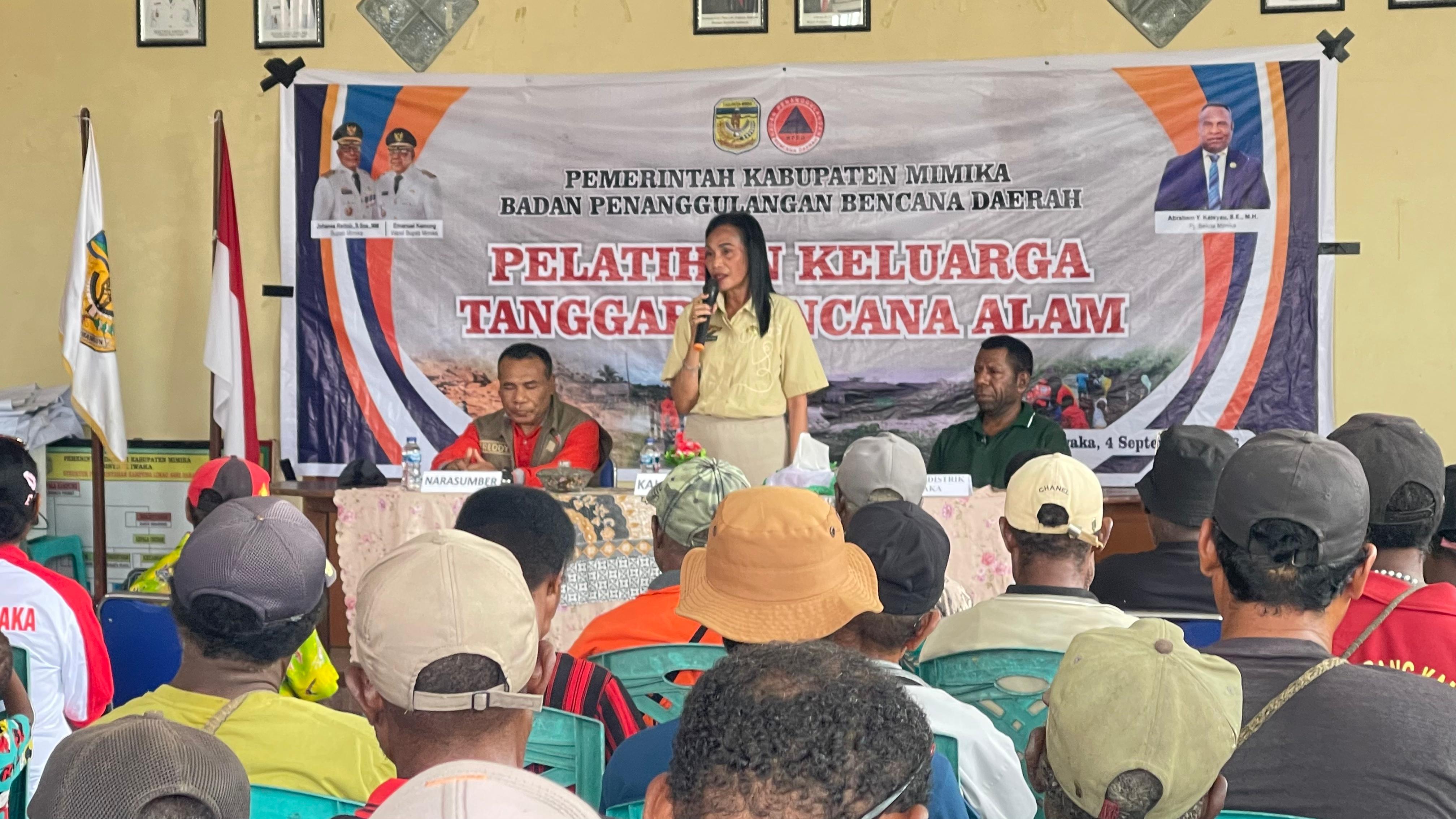BPBD Mimika Perkuat Kesiapsiagaan Keluarga Hadapi Bencana di Iwaka