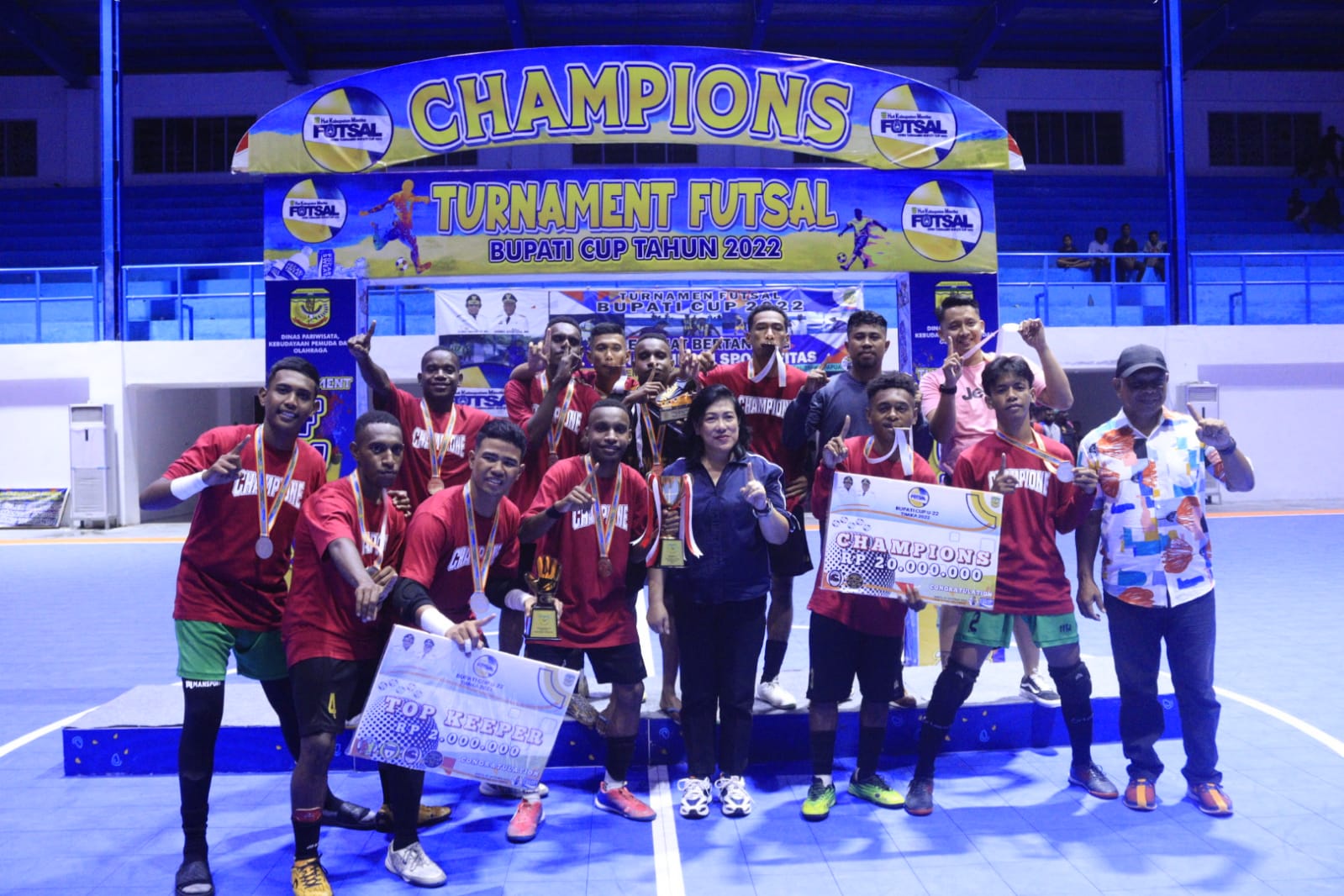 Tim Futsal Tambelo Juarai Turnamen Futsal Bupati Mimika Cup