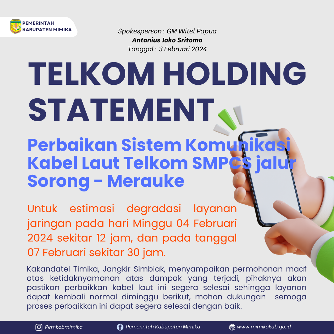 Telkom Perbaiki Jaringan Kabel Laut Jalur Sorong - Merauke