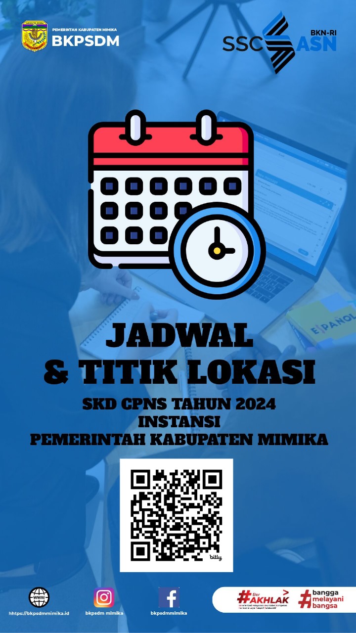 JADWAL PESERTA TITIK LOKASI DALAM NEGERI SKD CPNS TAHUN 2024 INSTANSI PEMERINTAH KABUPATEN MIMIKA