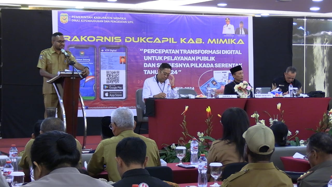 Disdukcapil Mimika Gelar Rakornis Percepatan Transformasi Digital dan Suksesnya Pemilu Serentak 2024